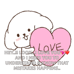 Cute Puppy Carrying A Purple Moving Heart GIF