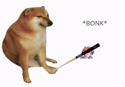 Cute Puppy Pounding Bat Meme GIF