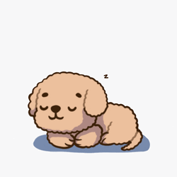 Cute Puppy Sleeping Animated Art GIF