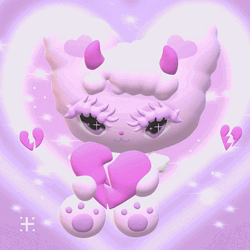 Cute Purple Bunny Broken Heart