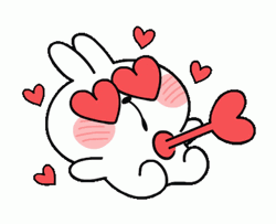 Cute Rabbit Arrow Love Hearts GIF