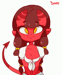 Cute Red Succubus Meru GIF