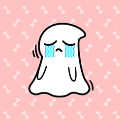 Cute Sad Ghost Crying GIF