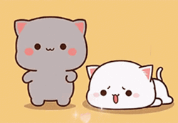 Cute Sad Peach Cat Cheering Goma GIF