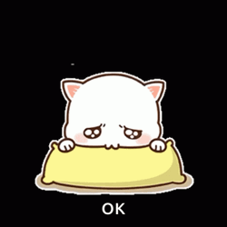 Cute Sad Peach Cat On Pillow GIF