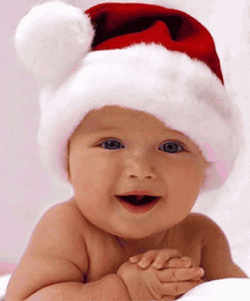 Cute Santa Hat Baby Boy  GIF