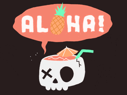 Cute Skull Bone Juice Aloha GIF