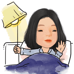 Cute Sleepy Cartoon Lady Good Night GIF