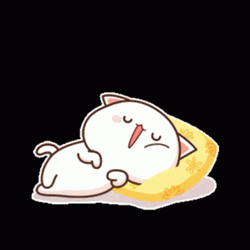 Cute Sleepy Cat In Pillow Animation GIF