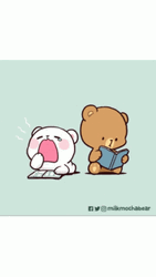 Cute Sleepy Cuddly Bears Cartoon GIF