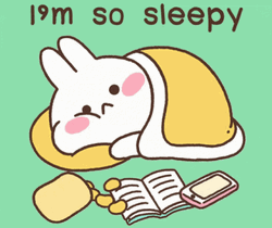 Cute Sleepy Neko In Blanket Animation GIF
