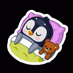 Cute Sleepy Penguin Cartoon GIF
