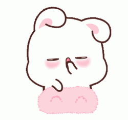 Cute Sleepy Yawning Bunny Cartoon GIF