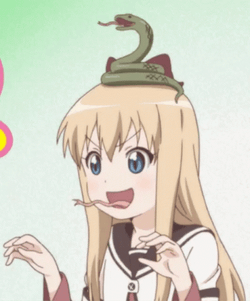 Cute Snake On Kyoko Toshino Head Anime GIF
