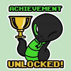 Cute Snake Showing Trophy GIF