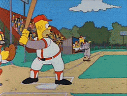 Cute Softball Homer Fainting The Simpsons GIF