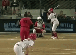 Cute Softball Player Strikeout GIF