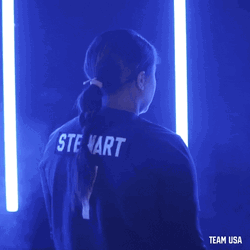 Cute Softball Team USA Girl Turning Head GIF