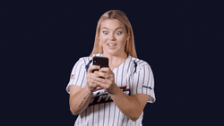 Cute Softball Woman Shocked Reaction GIF