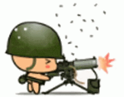 Cute Soldier Machine Gun GIF