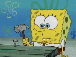 Cute Spongebob Hammer GIF