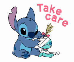 Cute Stitch Doll Take Care GIF