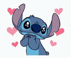 Cute Stitch Eyes Of Love Hearts GIF