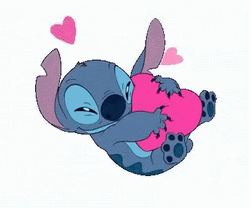 Cute Stitch Loves Soft Pink Pillow GIF