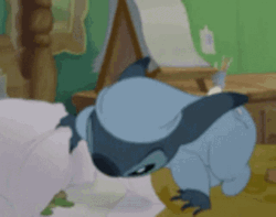 Cute Stitch Pajamas Grab Turtle Toy Sleepy GIF