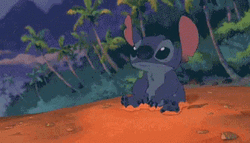 Cute Stitch Playing Sand Happy GIF