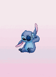 Cute Stitch Scrat Rub Ear Fading Hearts GIF