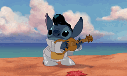 Cute Stitch Sing And Dance Elvis Style GIF