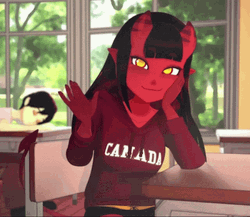 Cute Succubus Meru Waving GIF
