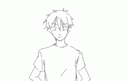  Cute Surprise Cheek Kiss Couple Sketch GIF