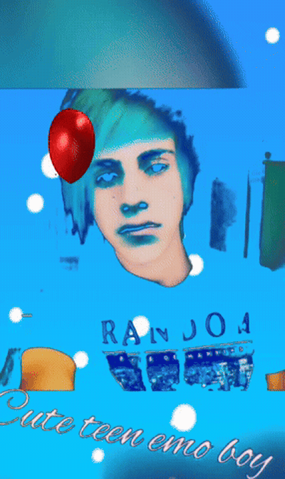 Cute Teen Emo Boy With Red Heart GIF