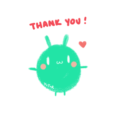 Cute Thank You Green Bunny GIF