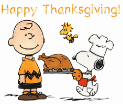 Cute Thanksgiving Charlie Brown Snoopy GIF