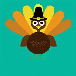 Cute Thanksgiving Colorful Turkey Tail GIF