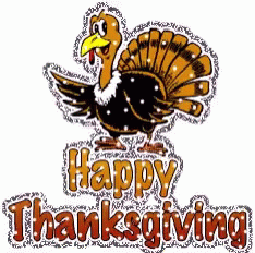 Cute Thanksgiving Glittery Turkey GIF