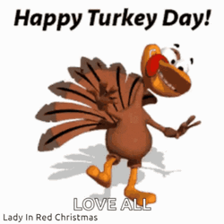 Cute Thanksgiving Turkey Love All GIF