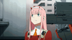 Cute Thinking Zero Two GIF