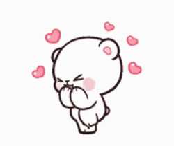Cute Thrilled Milk Sticker Love Hearts GIF