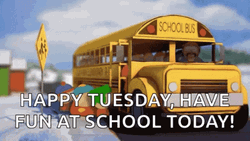 Cute Tuesday School Pick Up Bus GIF
