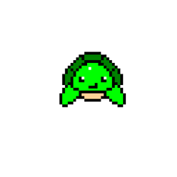 Cute Turtle Baby Smiling Pixel Cartoon GIF