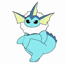 Cute Vaporeon Pokemon Walking GIF