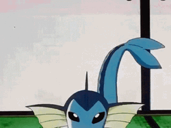 Cute Vaporeon Water Pokemon Jumping GIF