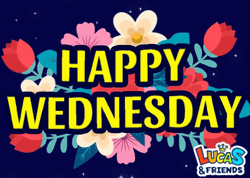 Cute Wednesday Flowers And Shining Letters GIF