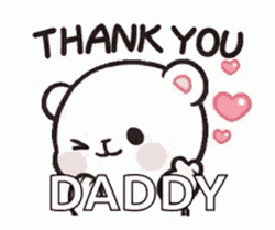 Cute White Bear Thank You Daddy GIF