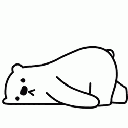 Cute White Panda Head Crawling GIF