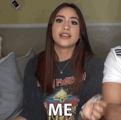 Cute Woman Pointing Self Me GIF
